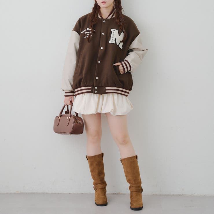 ベージュ スタジャン 美品 シップス セール】ワッペンBIGスタジャン