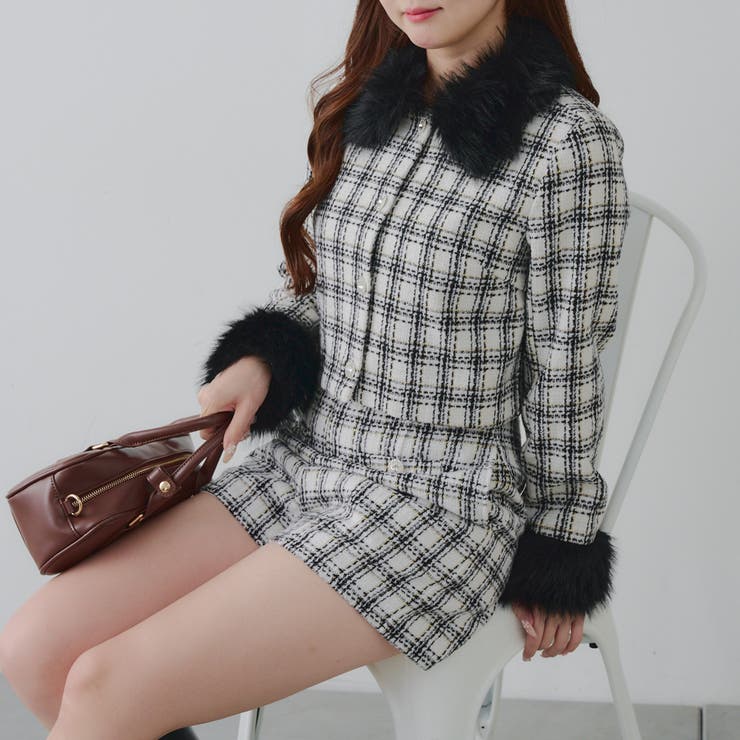 ホワイト系 | 【Holiday collection】ツイードジャケット | NICE CLAUP / OLIVE des OLIVE　OUTLET