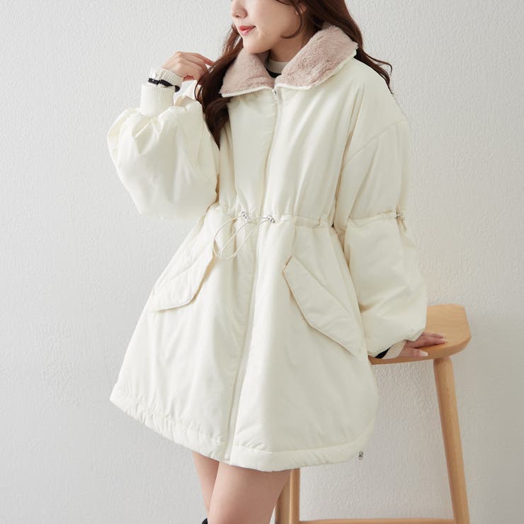 衿ファードロスト中綿ジャケット | NICE CLAUP / OLIVE des OLIVE　OUTLET | 詳細画像1 