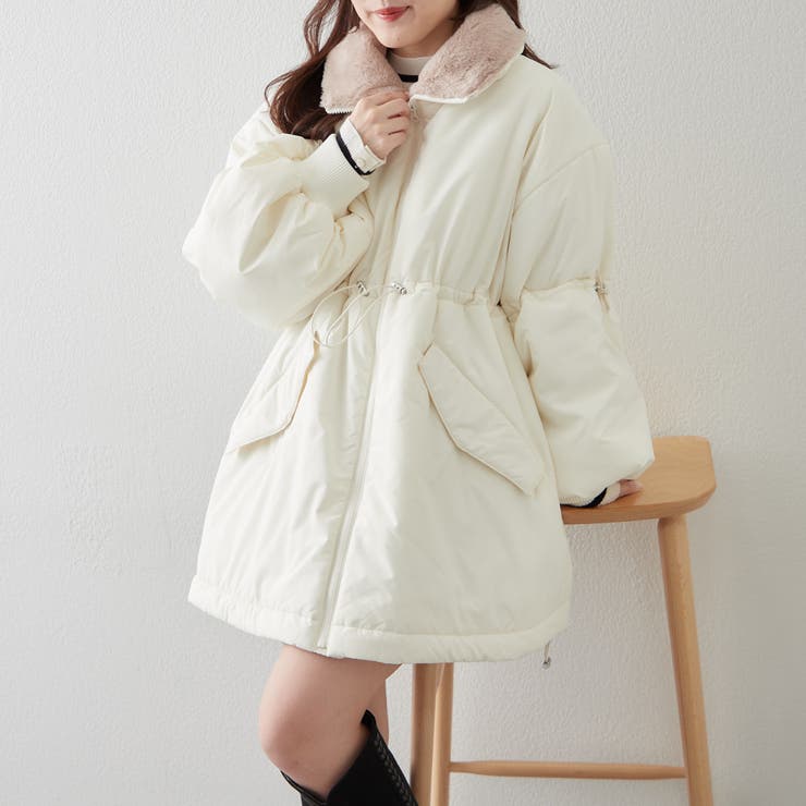 衿ファードロスト中綿ジャケット | NICE CLAUP / OLIVE des OLIVE　OUTLET | 詳細画像2 