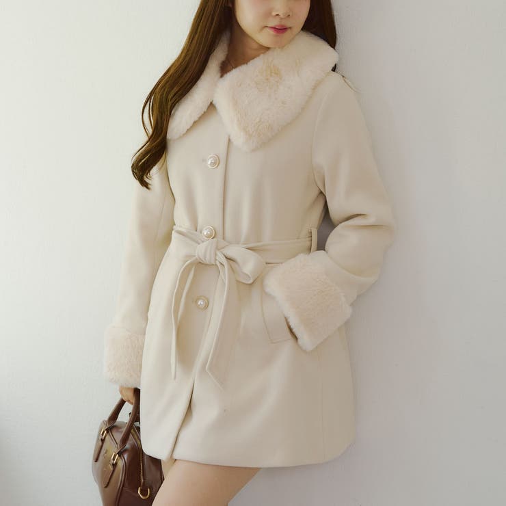 フェイクファー付コート | NICE CLAUP / OLIVE des OLIVE OUTLET | 詳細画像1