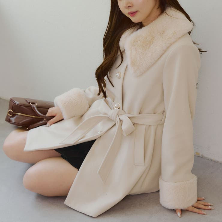 フェイクファー付コート | NICE CLAUP / OLIVE des OLIVE OUTLET | 詳細画像2