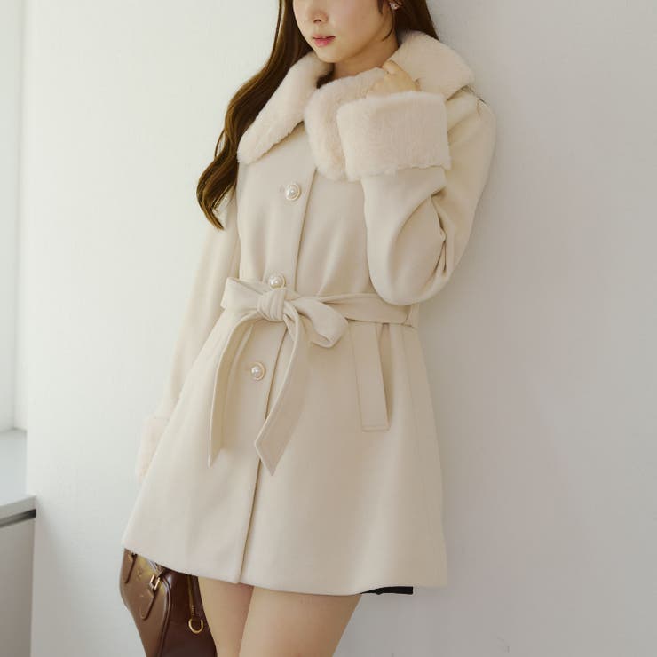 フェイクファー付コート | NICE CLAUP / OLIVE des OLIVE OUTLET | 詳細画像3