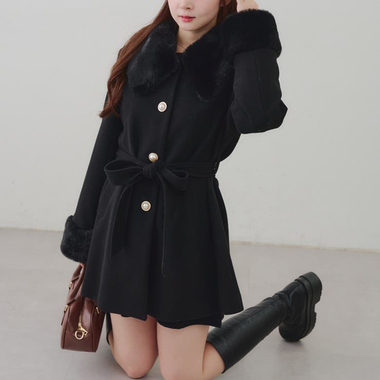 フェイクファー付コート | NICE CLAUP / OLIVE des OLIVE　OUTLET | 詳細画像23 