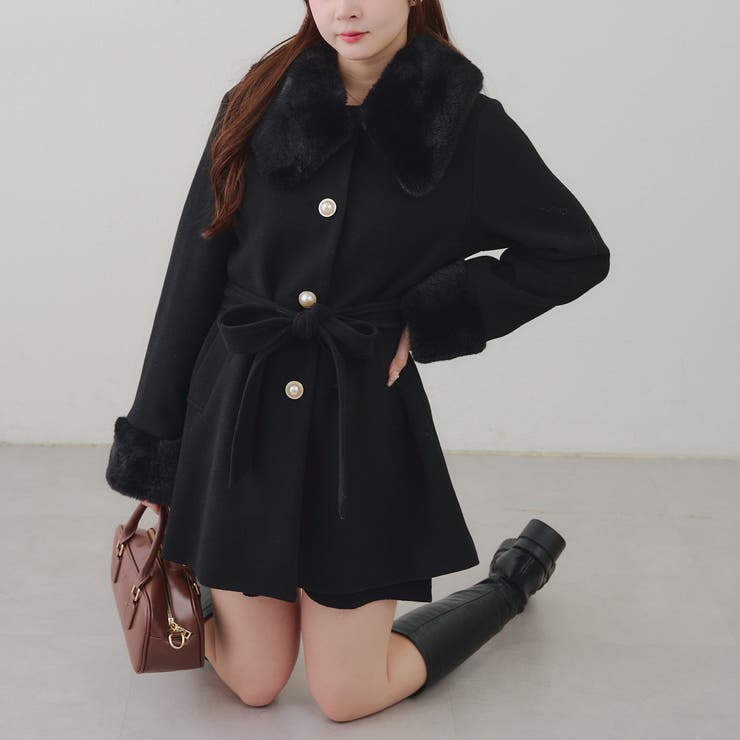 フェイクファー付コート | NICE CLAUP / OLIVE des OLIVE　OUTLET | 詳細画像22 