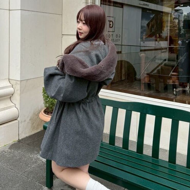 ファー付ビッグフードコート | RMAF　NICE CLAUP / OLIVE des OLIVE | 詳細画像10 