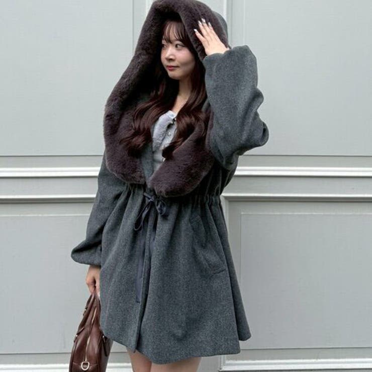 ファー付ビッグフードコート | RMAF　NICE CLAUP / OLIVE des OLIVE | 詳細画像13 