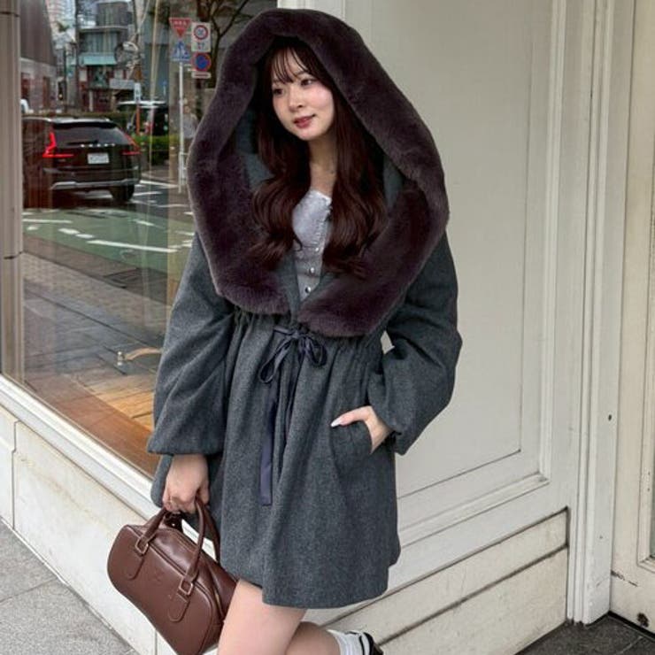 ファー付ビッグフードコート | RMAF　NICE CLAUP / OLIVE des OLIVE | 詳細画像2 