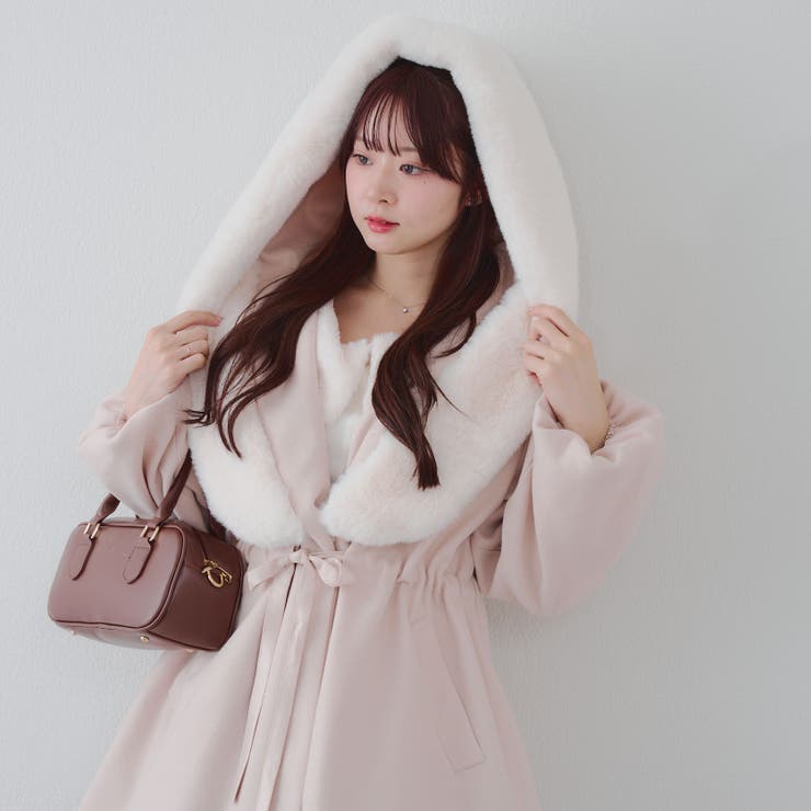 アイボリー | ファー付ビッグフードコート | RMAF　NICE CLAUP / OLIVE des OLIVE