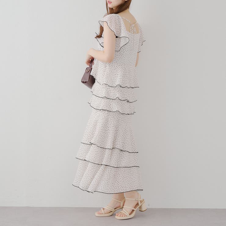CHICWISH(シックウィッシュ)｜ティアードフリルラップワンピース CHICWISH(シックウィッシュ)｜ティアードフリルラップワンピース