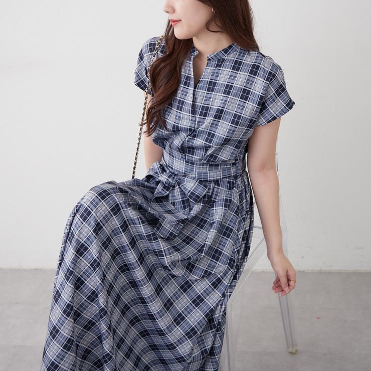 スキッパーフレンチタックワンピース[品番：NCLW0016487]｜NICE