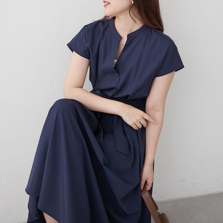 スキッパーフレンチタックワンピース[品番：NCLW0016487]｜NICE