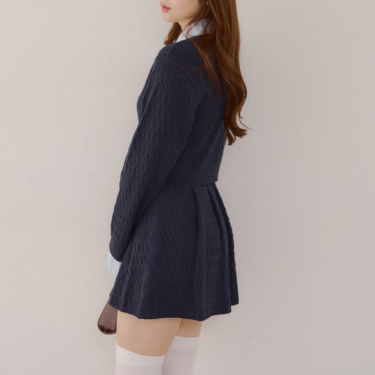 ケーブルカーデ&ミニスカートセット | NICE CLAUP / OLIVE des OLIVE　OUTLET | 詳細画像4 