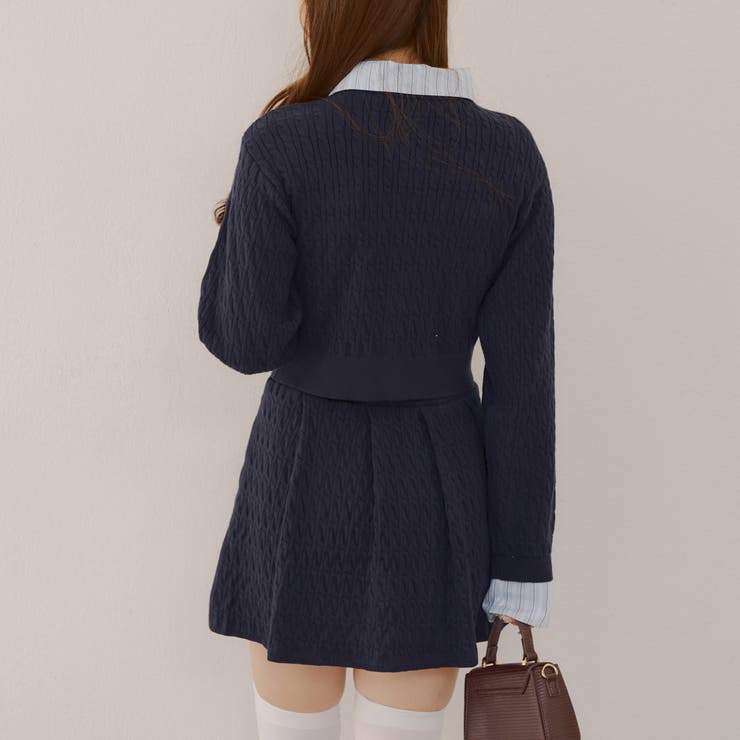 ケーブルカーデ&ミニスカートセット | NICE CLAUP / OLIVE des OLIVE　OUTLET | 詳細画像5 