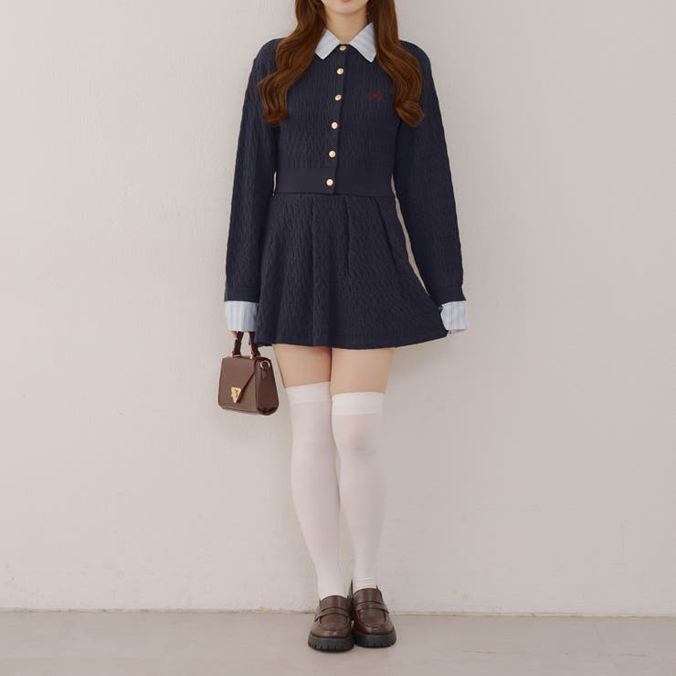 ケーブルカーデ&ミニスカートセット | NICE CLAUP / OLIVE des OLIVE　OUTLET | 詳細画像7 