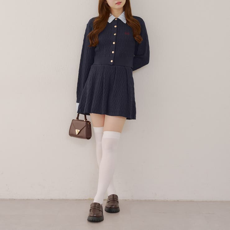 ケーブルカーデ&ミニスカートセット | NICE CLAUP / OLIVE des OLIVE　OUTLET | 詳細画像8 
