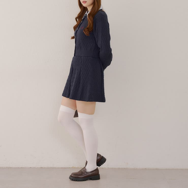 ケーブルカーデ&ミニスカートセット | NICE CLAUP / OLIVE des OLIVE　OUTLET | 詳細画像9 