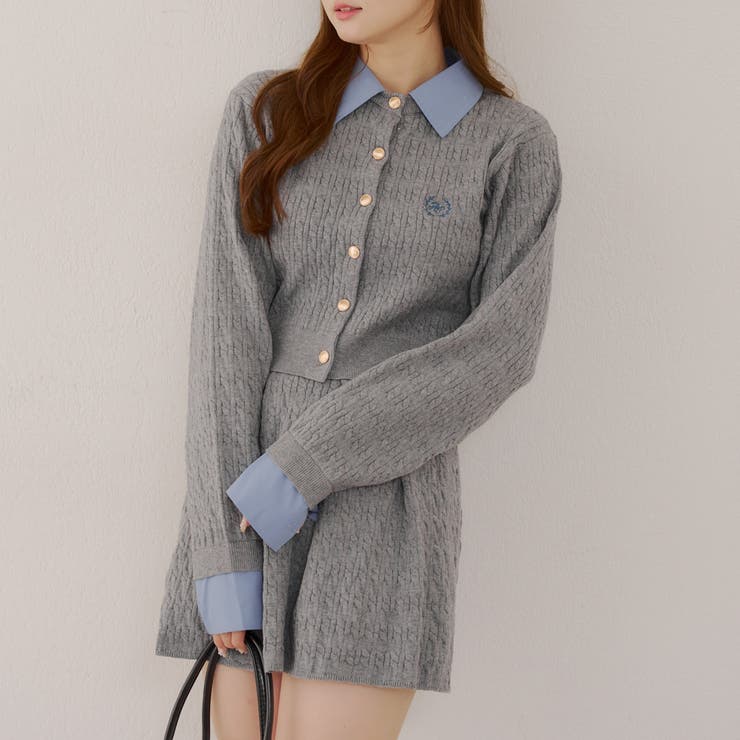 ケーブルカーデ&ミニスカートセット | NICE CLAUP / OLIVE des OLIVE　OUTLET | 詳細画像10 