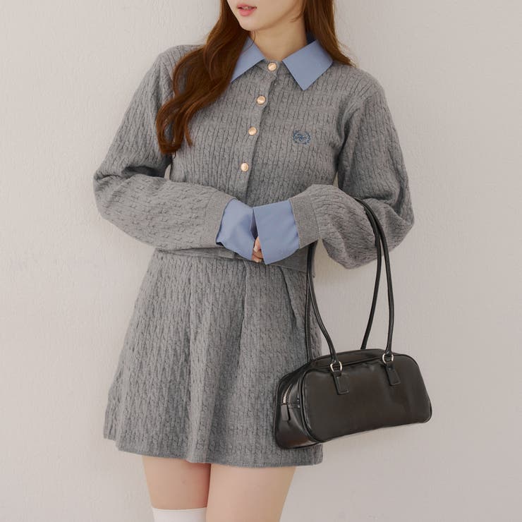 ケーブルカーデ&ミニスカートセット | NICE CLAUP / OLIVE des OLIVE　OUTLET | 詳細画像12 
