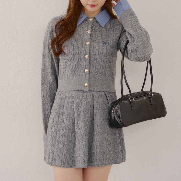 ケーブルカーデ&ミニスカートセット | NICE CLAUP / OLIVE des OLIVE　OUTLET | 詳細画像13 