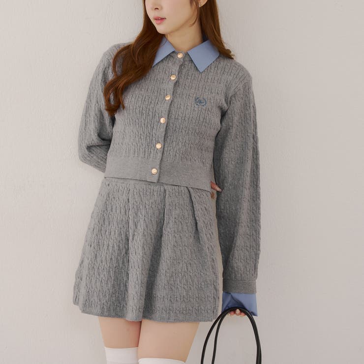 ケーブルカーデ&ミニスカートセット | NICE CLAUP / OLIVE des OLIVE　OUTLET | 詳細画像14 