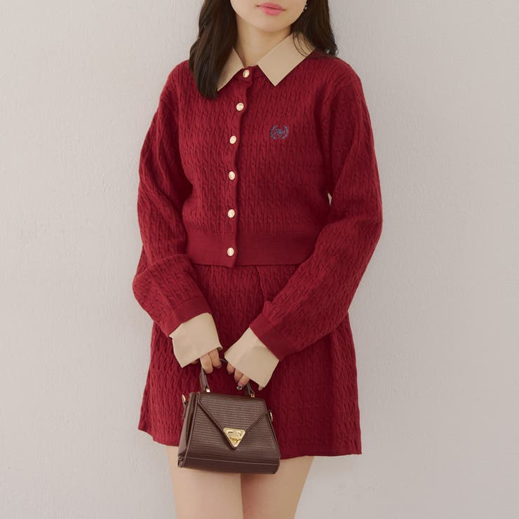 ケーブルカーデ&ミニスカートセット | NICE CLAUP / OLIVE des OLIVE　OUTLET | 詳細画像20 