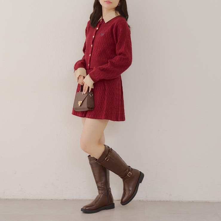 ケーブルカーデ&ミニスカートセット | NICE CLAUP / OLIVE des OLIVE　OUTLET | 詳細画像24 