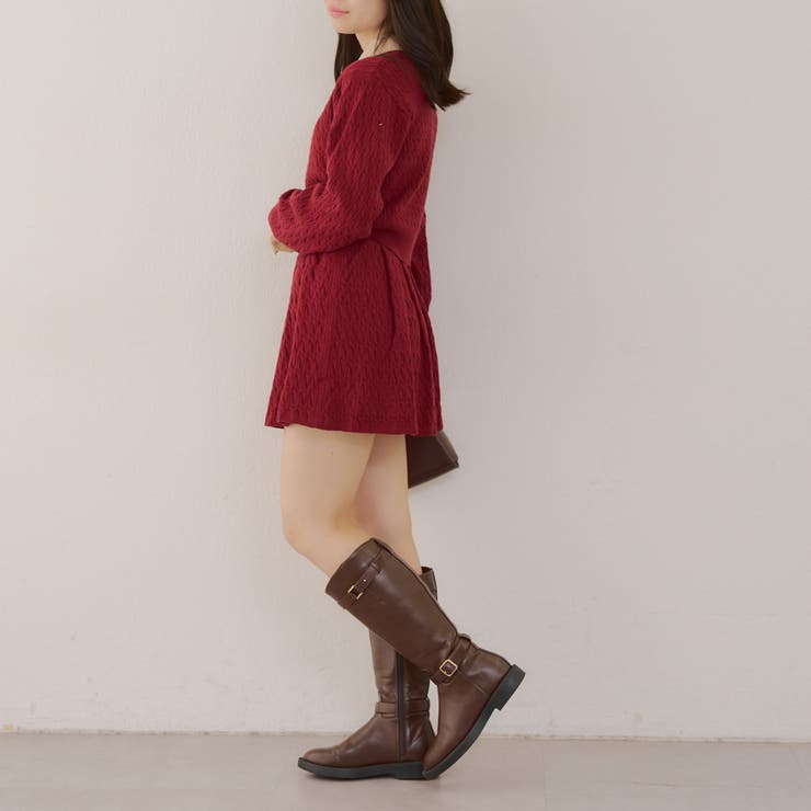 ケーブルカーデ&ミニスカートセット | NICE CLAUP / OLIVE des OLIVE　OUTLET | 詳細画像25 