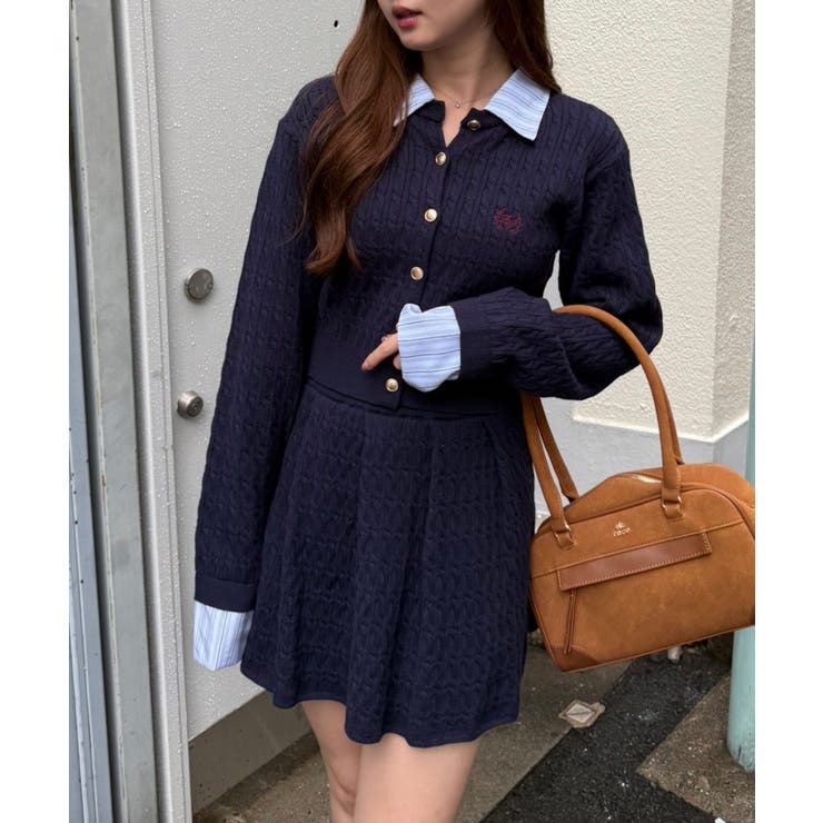 ケーブルカーデ&ミニスカートセット | NICE CLAUP / OLIVE des OLIVE　OUTLET | 詳細画像39 