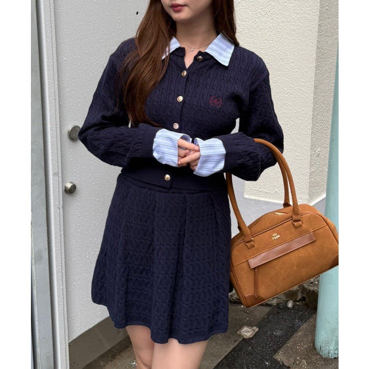 ケーブルカーデ&ミニスカートセット | NICE CLAUP / OLIVE des OLIVE　OUTLET | 詳細画像40 