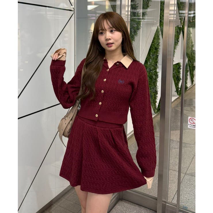 ケーブルカーデ&ミニスカートセット | NICE CLAUP / OLIVE des OLIVE　OUTLET | 詳細画像48 