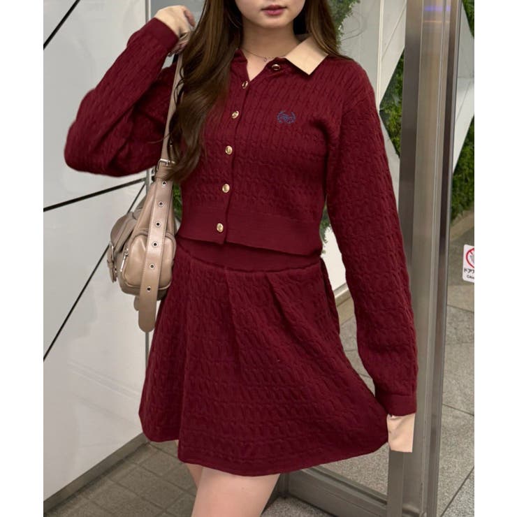 ケーブルカーデ&ミニスカートセット | NICE CLAUP / OLIVE des OLIVE　OUTLET | 詳細画像49 
