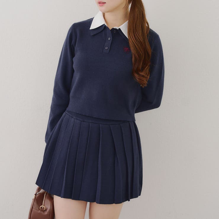 Web限定】ドッキングポロ&ミニプリーツスカート[品番：NCLW0016741
