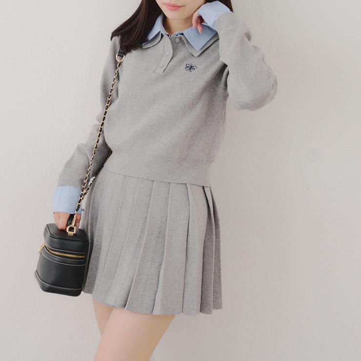 Web限定】ドッキングポロ&ミニプリーツスカート[品番：NCLW0016741