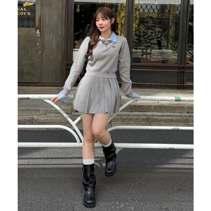 Web限定】ドッキングポロ&ミニプリーツスカート[品番：NCLW0016741