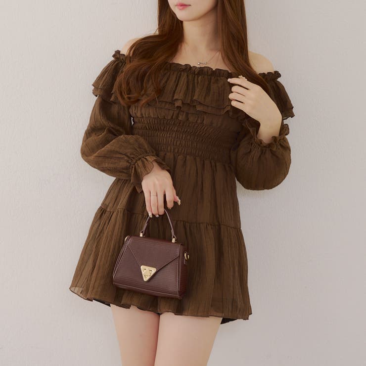 【@_chipi2xセレクト】オフショルにもなる、楊柳ワンピース | RMAF　NICE CLAUP / OLIVE des OLIVE | 詳細画像1 