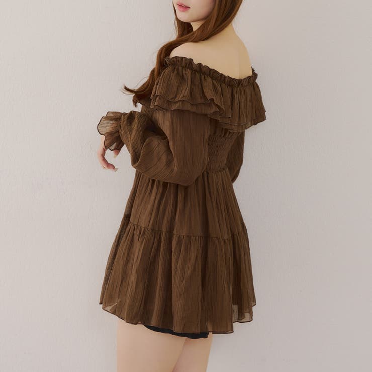 【@_chipi2xセレクト】オフショルにもなる、楊柳ワンピース | RMAF　NICE CLAUP / OLIVE des OLIVE | 詳細画像3 