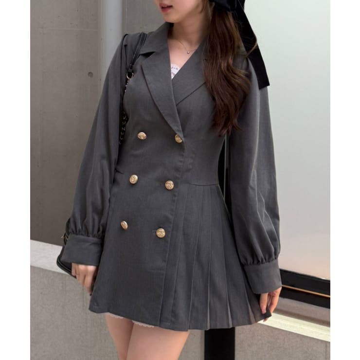 テーラードプリーツミニワンピース | NICE CLAUP / OLIVE des OLIVE　OUTLET | 詳細画像1 