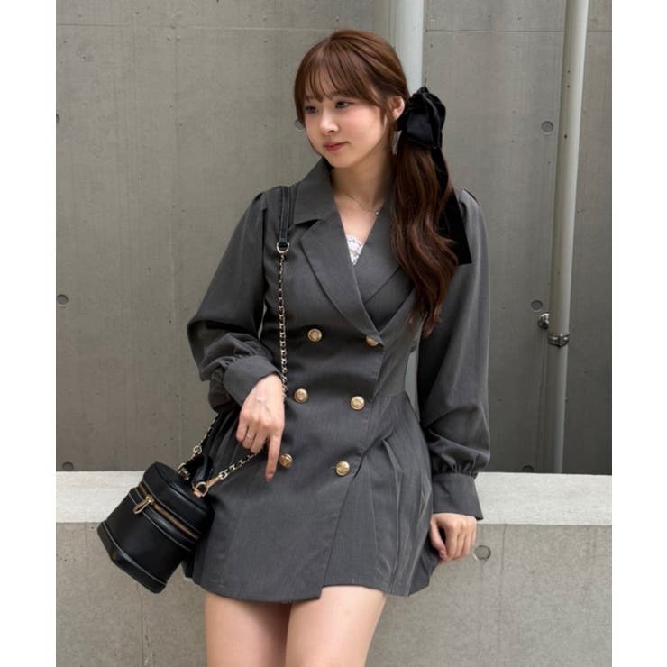 テーラードプリーツミニワンピース | NICE CLAUP / OLIVE des OLIVE　OUTLET | 詳細画像2 