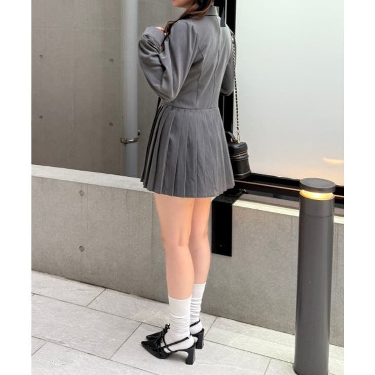 テーラードプリーツミニワンピース | NICE CLAUP / OLIVE des OLIVE　OUTLET | 詳細画像4 