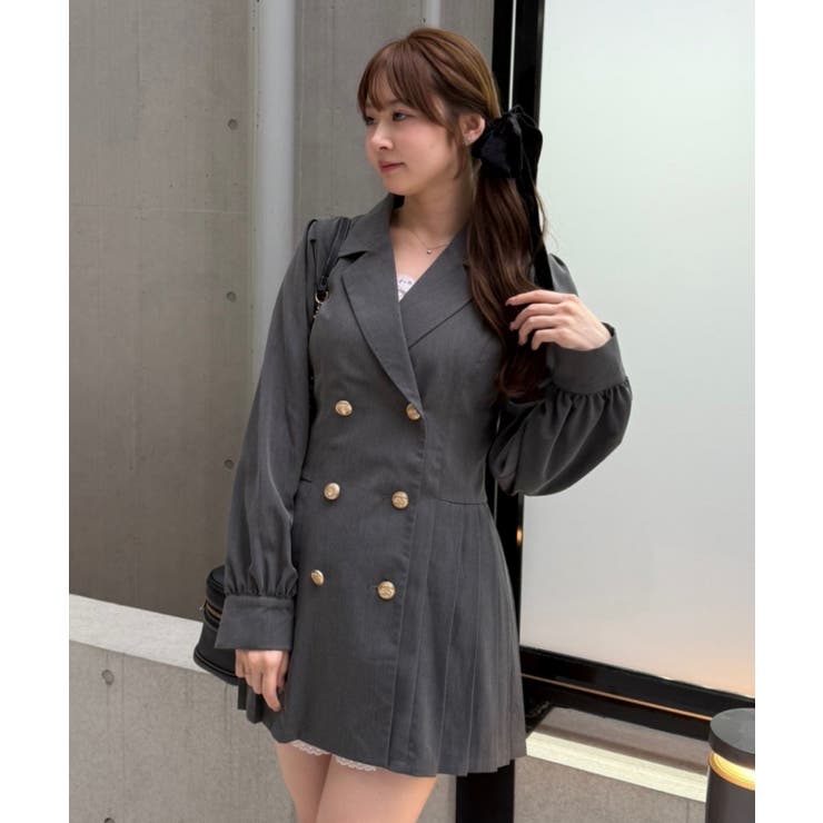 テーラードプリーツミニワンピース | NICE CLAUP / OLIVE des OLIVE　OUTLET | 詳細画像7 