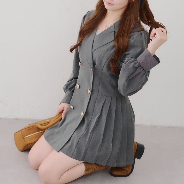 テーラードプリーツミニワンピース | NICE CLAUP / OLIVE des OLIVE　OUTLET | 詳細画像18 