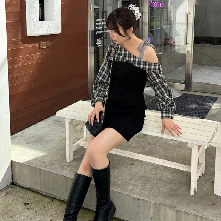 ドッキングワンショルミニワンピース[品番：OLOW0016794]｜RMAF NICE
