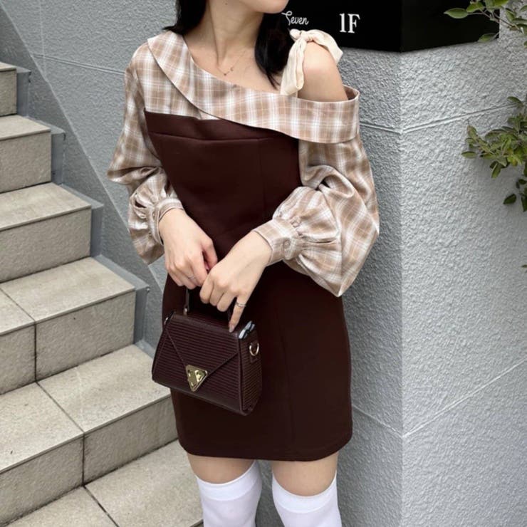 ドッキングワンショルミニワンピース[品番：OLOW0016794]｜RMAF NICE