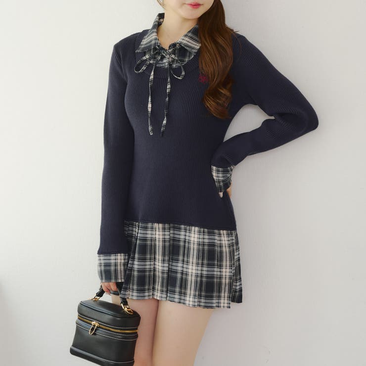 裾プリーツドッキングミニワンピース | NICE CLAUP / OLIVE des OLIVE　OUTLET | 詳細画像13 