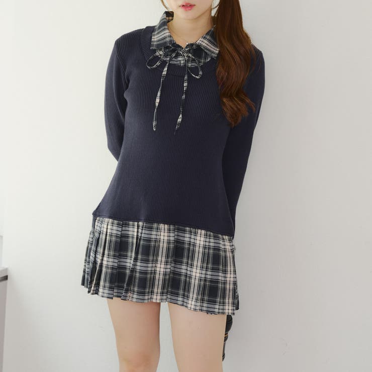 裾プリーツドッキングミニワンピース | NICE CLAUP / OLIVE des OLIVE　OUTLET | 詳細画像19 