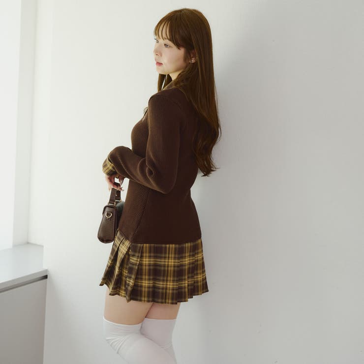 裾プリーツドッキングミニワンピース | NICE CLAUP / OLIVE des OLIVE　OUTLET | 詳細画像29 