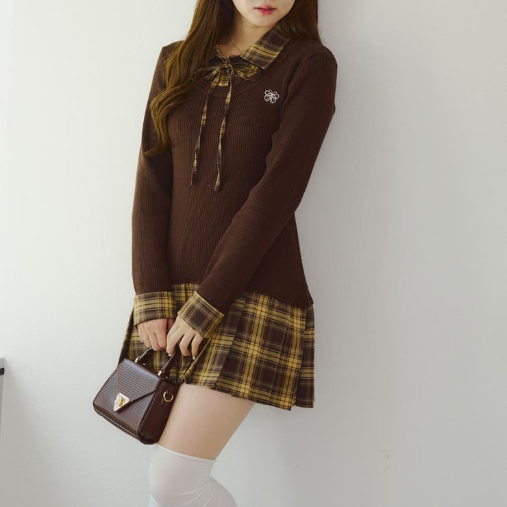 裾プリーツドッキングミニワンピース | NICE CLAUP / OLIVE des OLIVE　OUTLET | 詳細画像30 