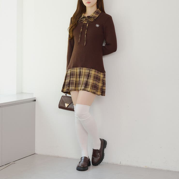 裾プリーツドッキングミニワンピース | NICE CLAUP / OLIVE des OLIVE　OUTLET | 詳細画像31 