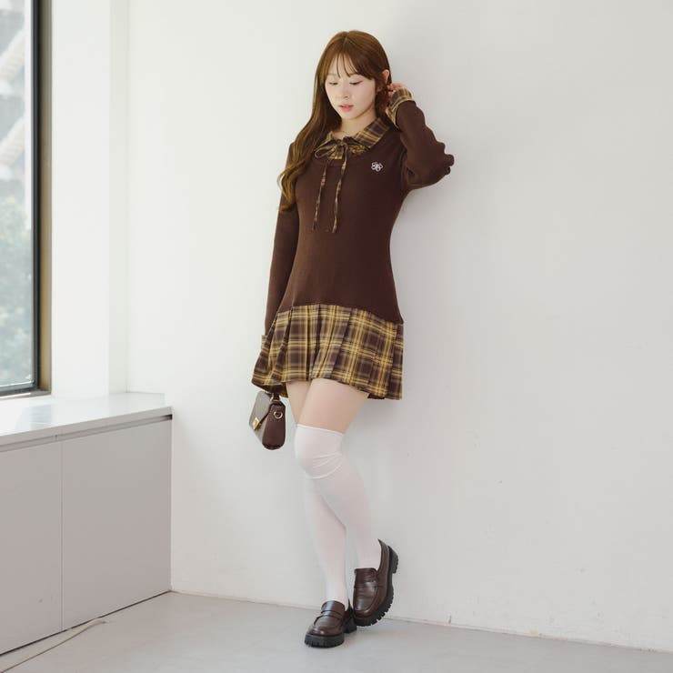 裾プリーツドッキングミニワンピース | NICE CLAUP / OLIVE des OLIVE　OUTLET | 詳細画像33 